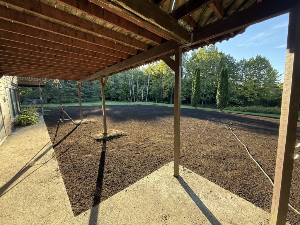 backyard leveled and graded after residential inground pool removal project