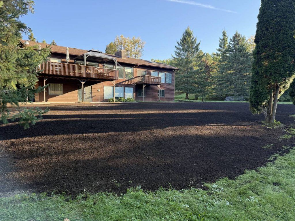 backyard leveled and graded after residential inground pool removal project