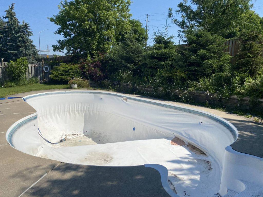 an empty swimming pool
